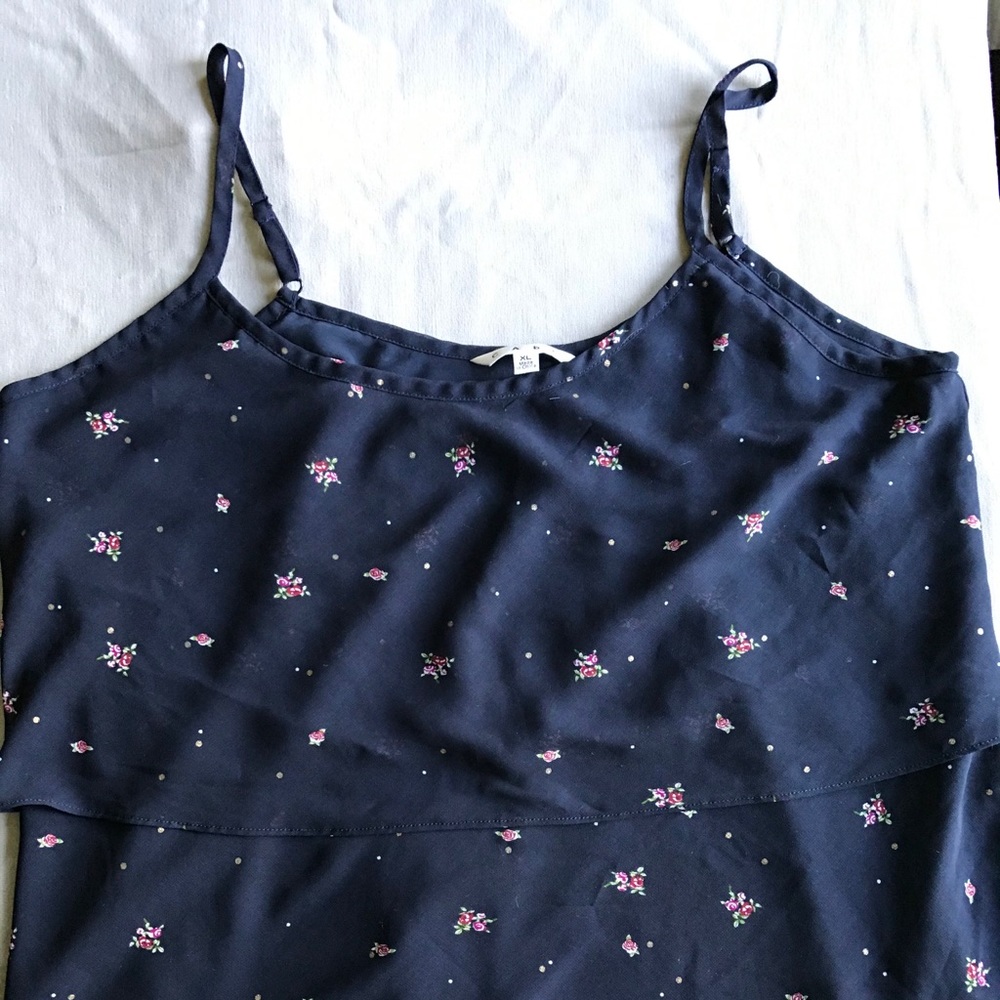 CAbi tiered ruffle cami.